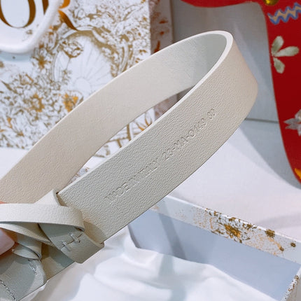 DIOR 26S BELT 25 MM IN CREAM WHITE CALFSKIN 641878