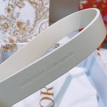 DIOR 26S BELT 25 MM IN CREAM WHITE CALFSKIN 641879