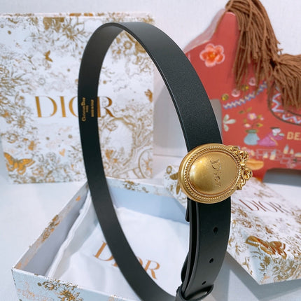 DIOR 26S BELT 25 MM IN BLACK CALFSKIN 641881