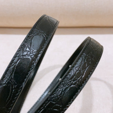 CELINE 26S BELT 18 MM IN BLACK CALFSKIN 656085