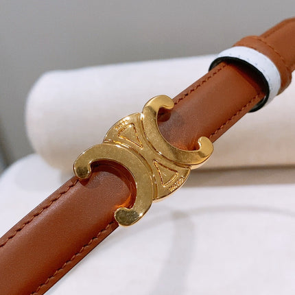 CELINE 26S REVERSIBLE BELT 18 MM IN WHITE AND BROWN CALFSKIN 656088