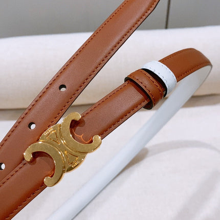 CELINE 26S REVERSIBLE BELT 18 MM IN WHITE AND BROWN CALFSKIN 656088