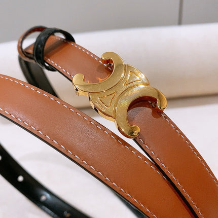 CELINE 26S REVERSIBLE BELT 18 MM IN BLACK AND BROWN CALFSKIN 656089
