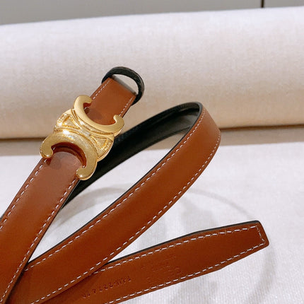 CELINE 26S REVERSIBLE BELT 18 MM IN BLACK AND BROWN CALFSKIN 656089