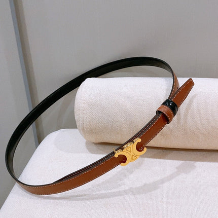 CELINE 26S REVERSIBLE BELT 18 MM IN BLACK AND BROWN CALFSKIN 656089