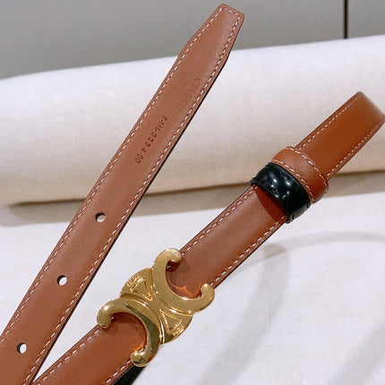 CELINE 26S REVERSIBLE BELT 18 MM IN BLACK AND BROWN CALFSKIN 656089