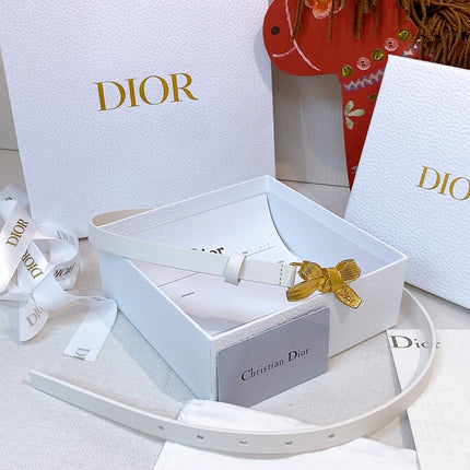 DIOR 26S BELT 15 MM IN CREAM WHITE CALFSKIN 657718