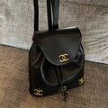 CHANEL 26S BACKPACK 34 IN BLACK GRAINED CALFSKIN GOLD HARDWARE