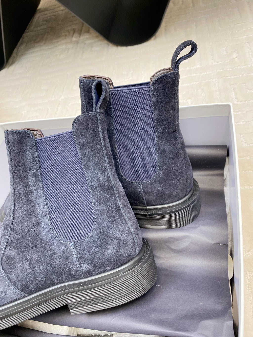 ANKLE BOOTS IN CLASSIC BLUE SUEDE