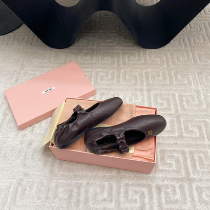MARY JANE FLATS IN ESPRESSO SMOOTH LAMBSKIN