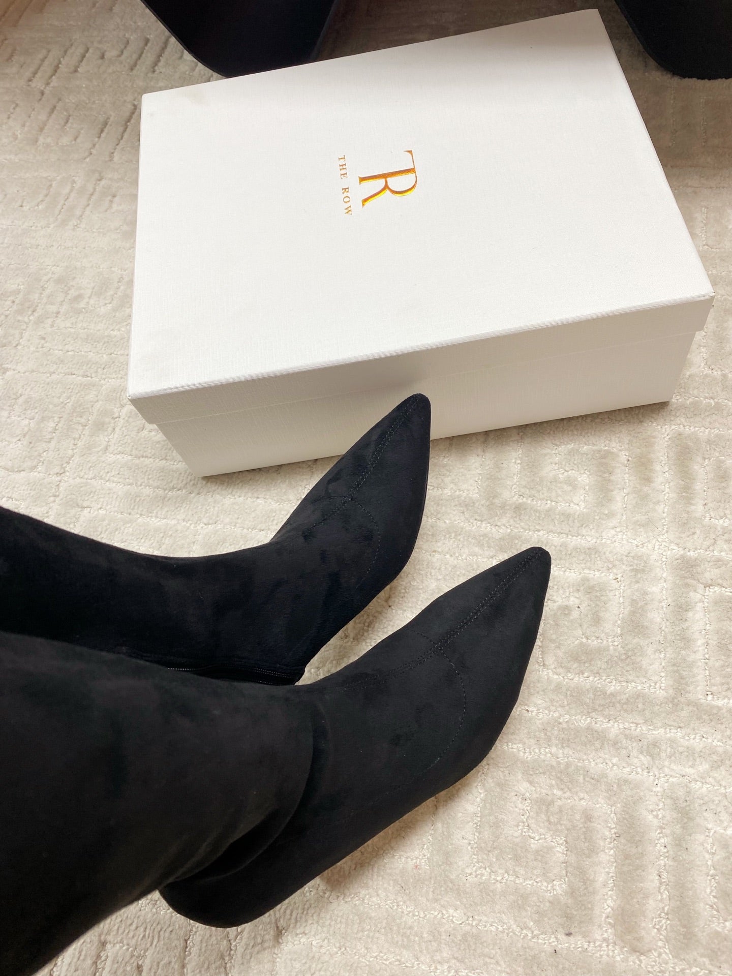 THE ROW HIGH BOOTS 85MM IN BLACK SUEDE