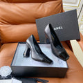 CHANEL 26S HIGH-HEEL 90 MM IN BLACK PATENT AND GUNMETAL LAMBSKIN