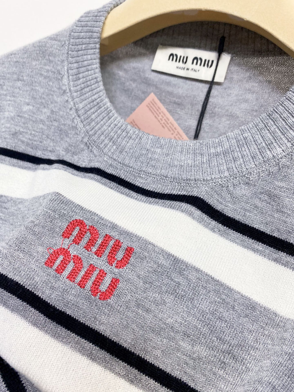 MIUMIU 26S SHORT SLEEVE KNIT SWEATER 1033