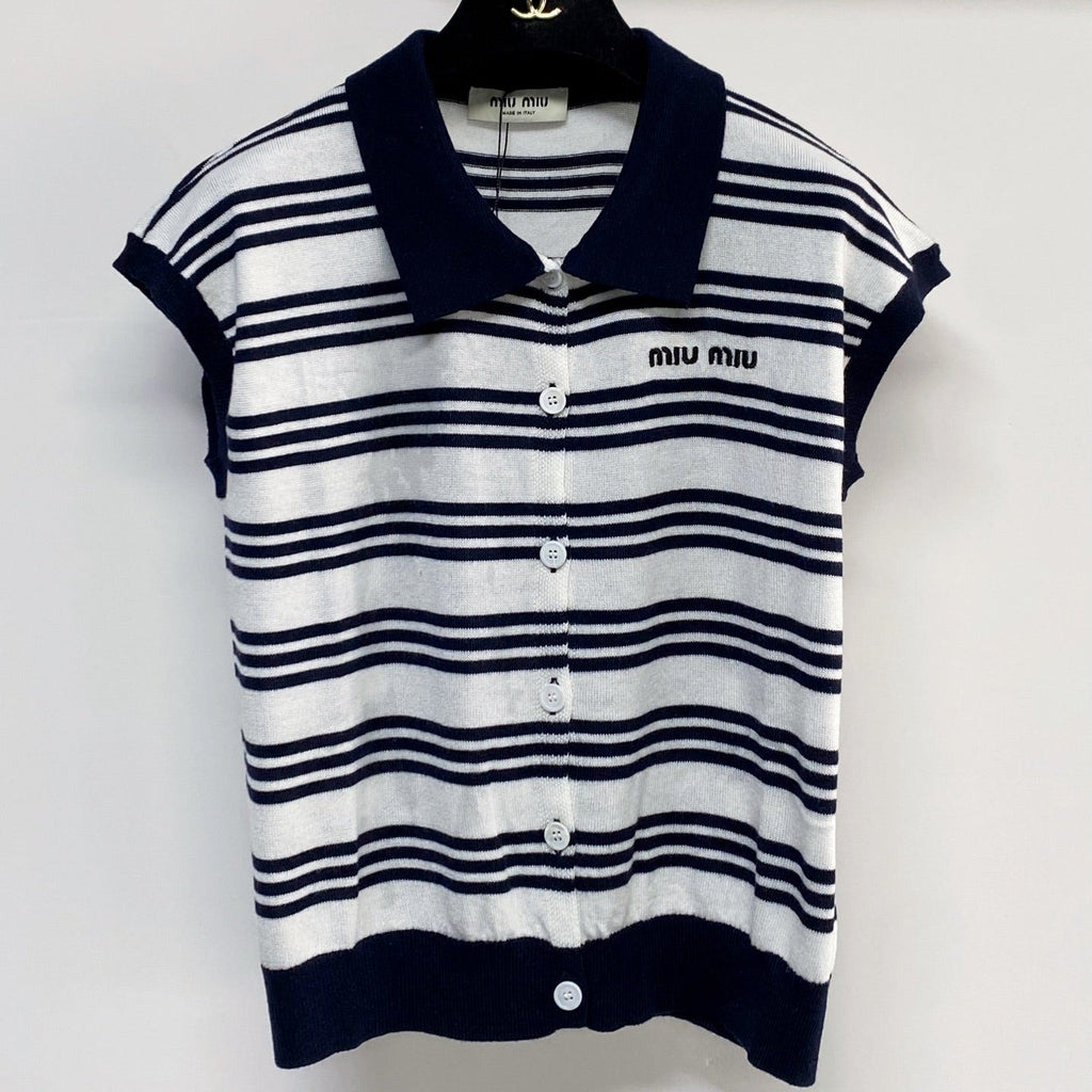 MIUMIU 26S COLLARED TANK TOP 1035