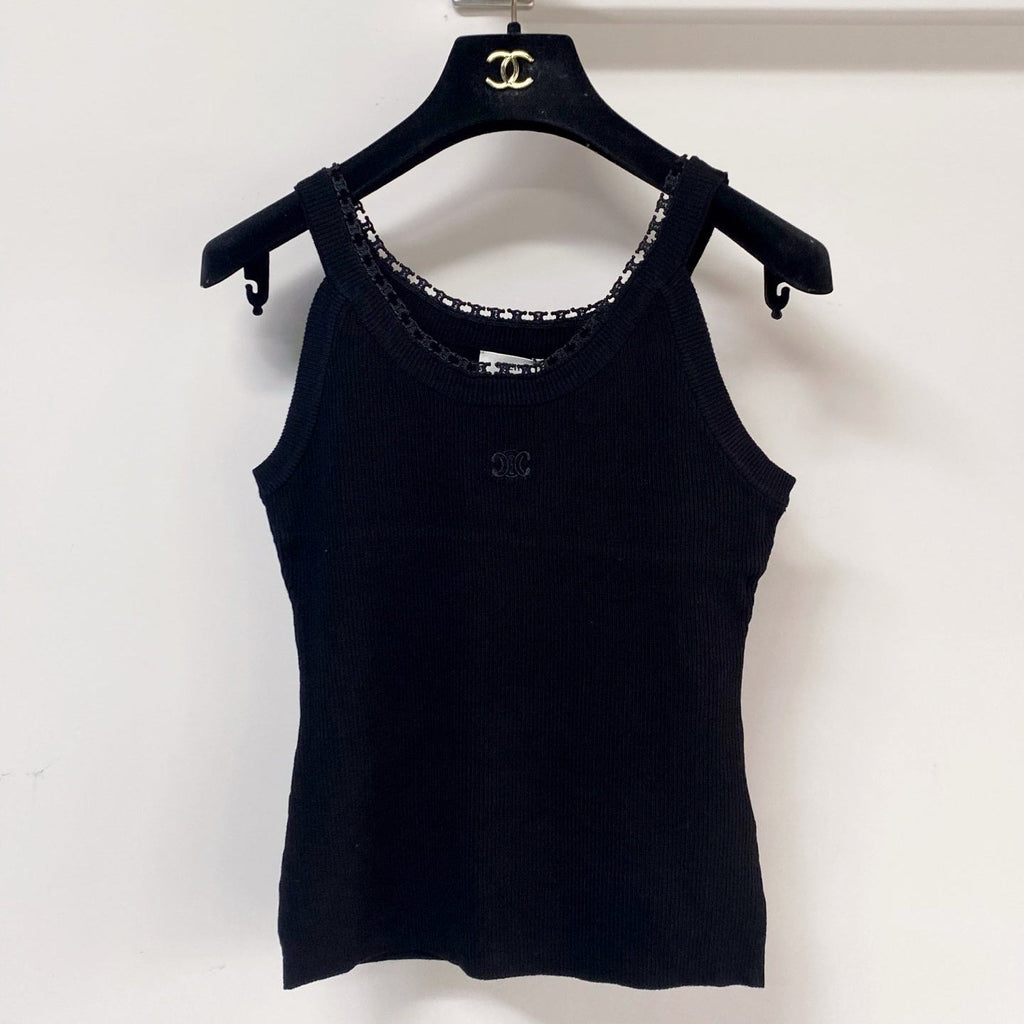 CELINE 26S LOGO RIBBED TANK TOP 194