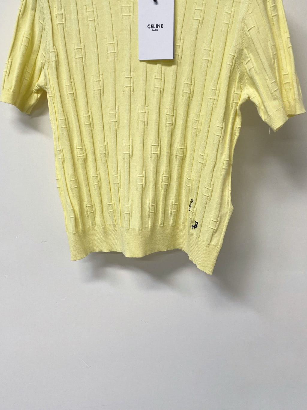 CELINE 26S LOGO SHORT-SLEEVE KNIT TOP 186