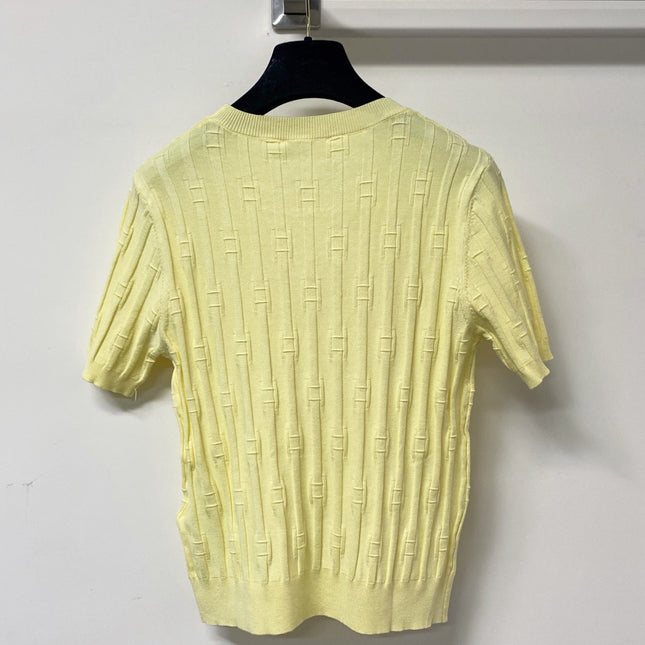 CELINE 26S LOGO SHORT-SLEEVE KNIT TOP 186