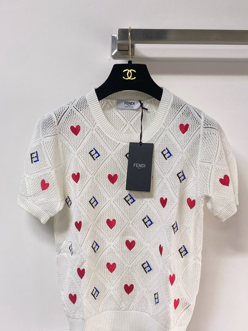 FENDI 26S KNIT SHORT SLEEVE KNIT TOP 030