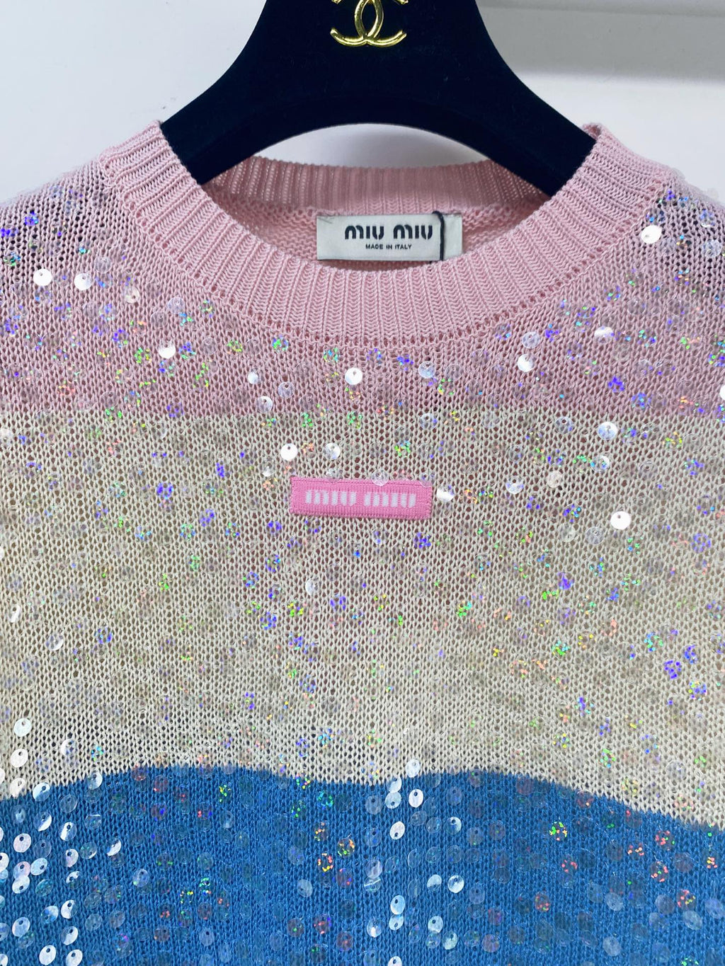 MIUMIU 26S SHORT-SLEEVED SWEATER STYLE 1129