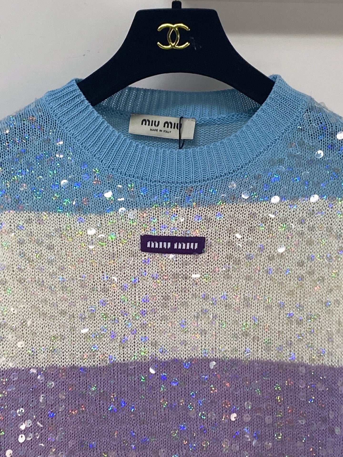 MIUMIU 26S SHORT-SLEEVED SWEATER STYLE 1128