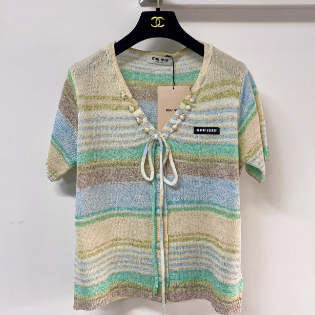 MIUMIU 26S SHORT-SLEEVED SWEATER STYLE 1130