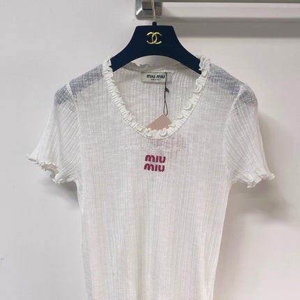 MIUMIU 26S SHORT-SLEEVED SWEATER STYLE 1135