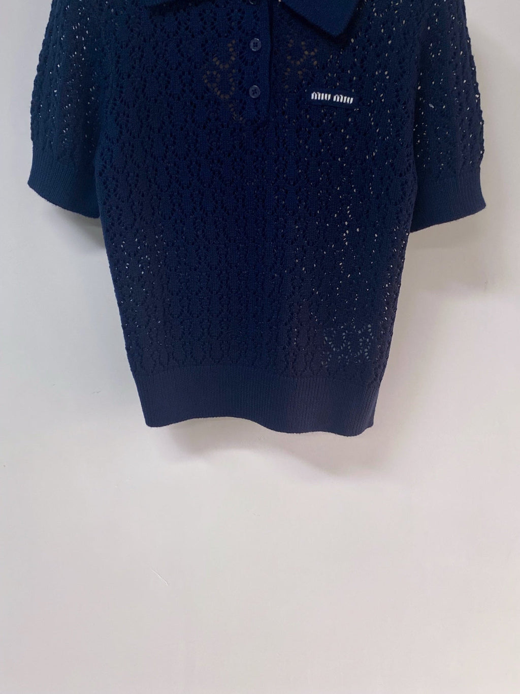 MIUMIU 26S SHORT-SLEEVED KNIT POLO SHIRT STYLE 1138