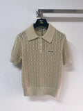 MIUMIU 26S SHORT-SLEEVED KNIT POLO SHIRT STYLE 1137