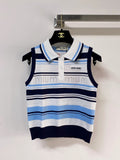 MIUMIU 26S SLEEVELESS KNIT POLO TOP STYLE 1125