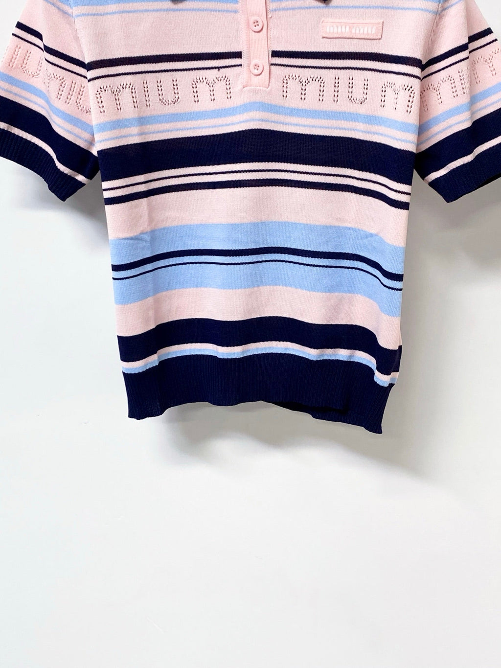 MIUMIU 26S SHORT-SLEEVED KNIT POLO SHIRT STYLE 1123