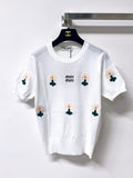 MIUMIU 26S SHORT-SLEEVED SWEATER STYLE 1049