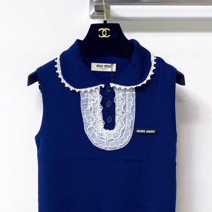 MIUMIU 26S SLEEVELESS POLO TOP STYLE 1051