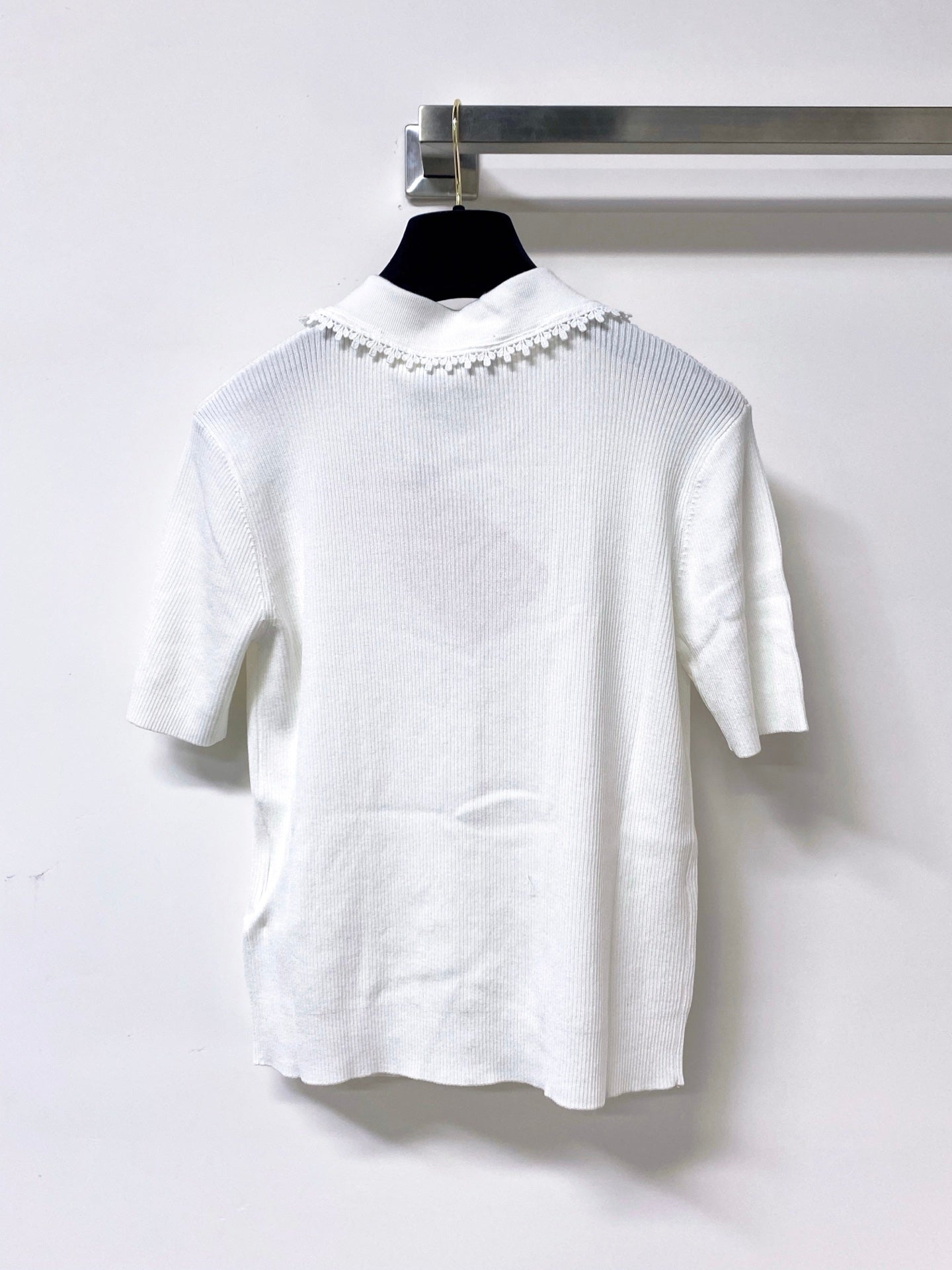 MIUMIU 26S SHORT-SLEEVED KNIT POLO SHIRT STYLE 1052