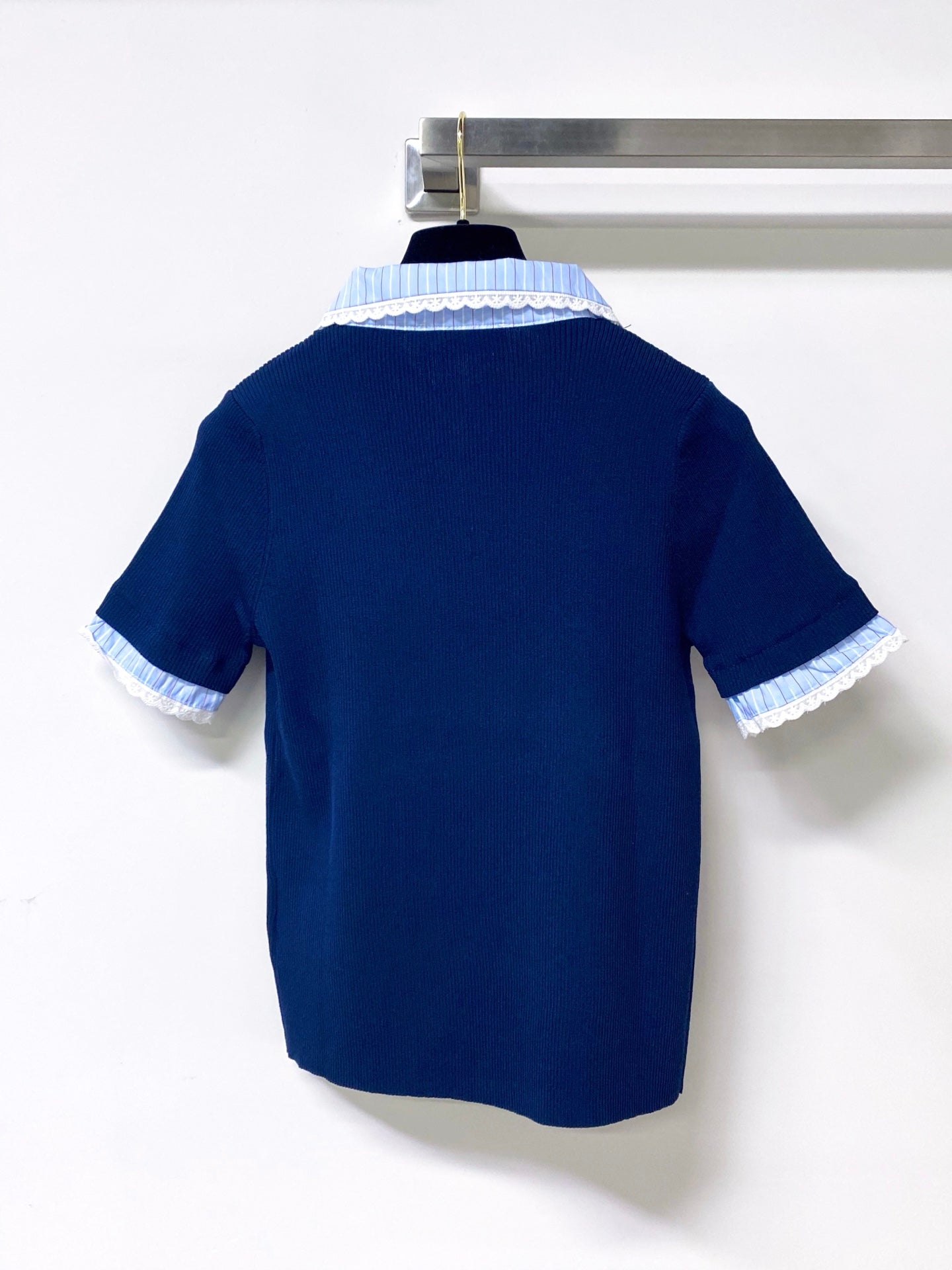 MIUMIU 26S SHORT-SLEEVED KNIT POLO SHIRT STYLE 1055