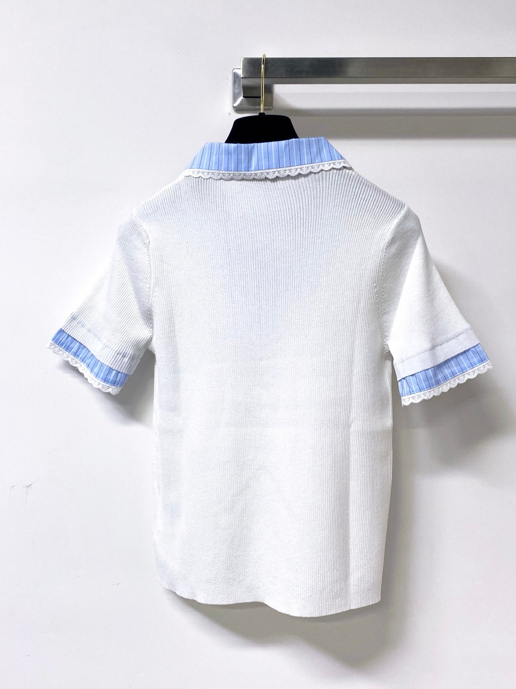 MIUMIU 26S SHORT-SLEEVED KNIT POLO SHIRT STYLE 1054