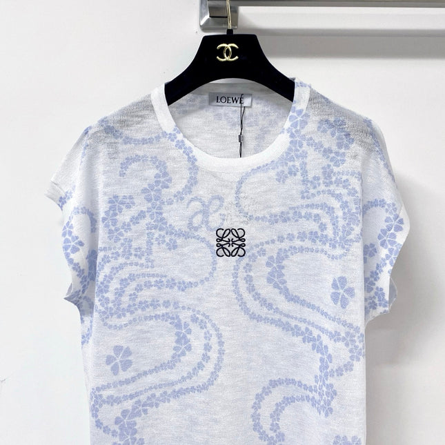 LOEWE 26S SHORT SLEEVE PRINTED KNIT TOP 519