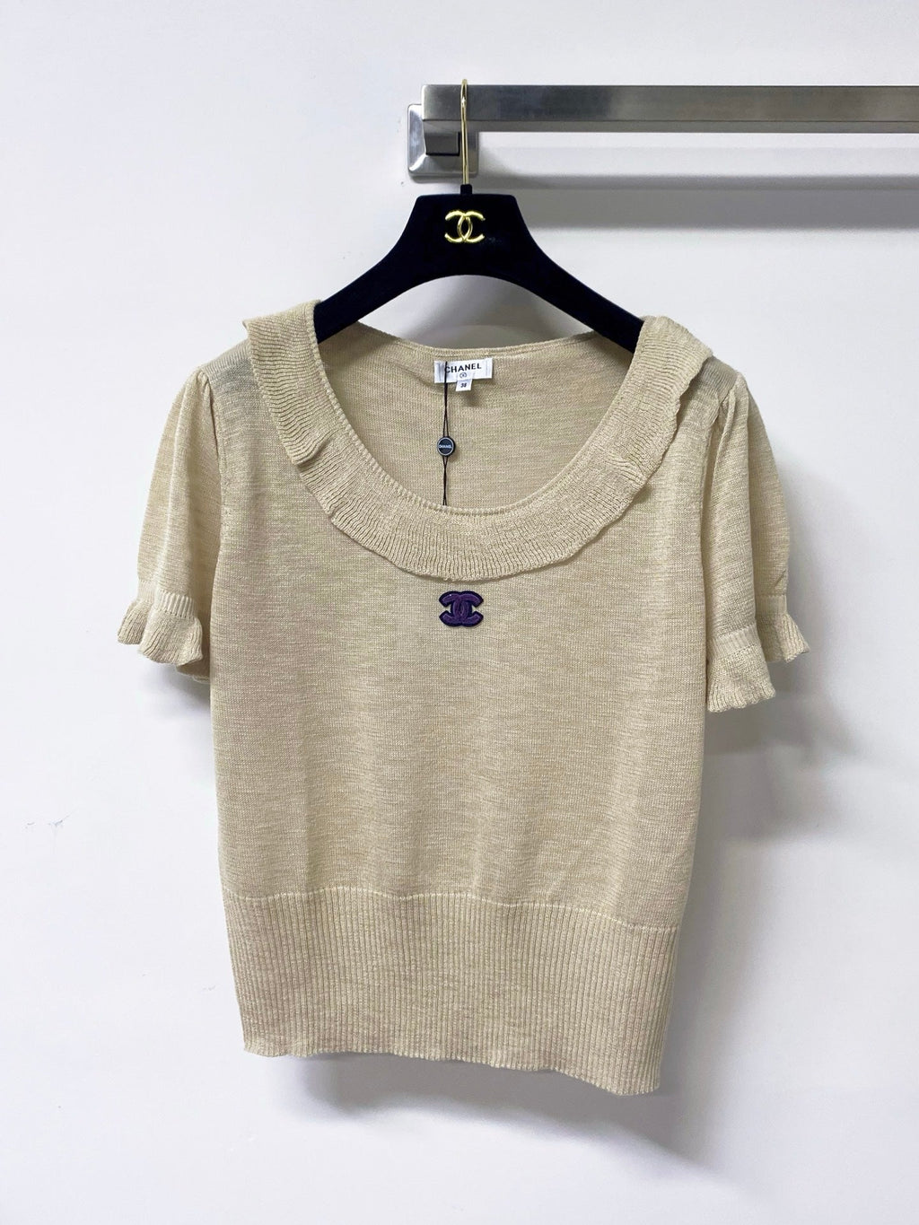CHANEL 26S SLEEVELESS POLO KNIT TOP STYLE 1141