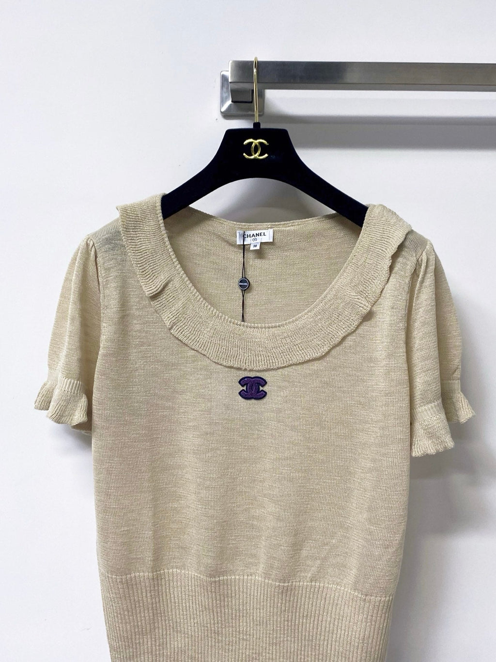 CHANEL 26S SLEEVELESS POLO KNIT TOP STYLE 1141