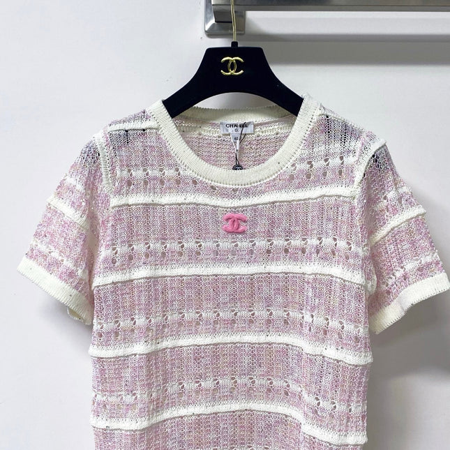 CHANEL 26S SHORT-SLEEVE KNIT TOP STYLE 1144