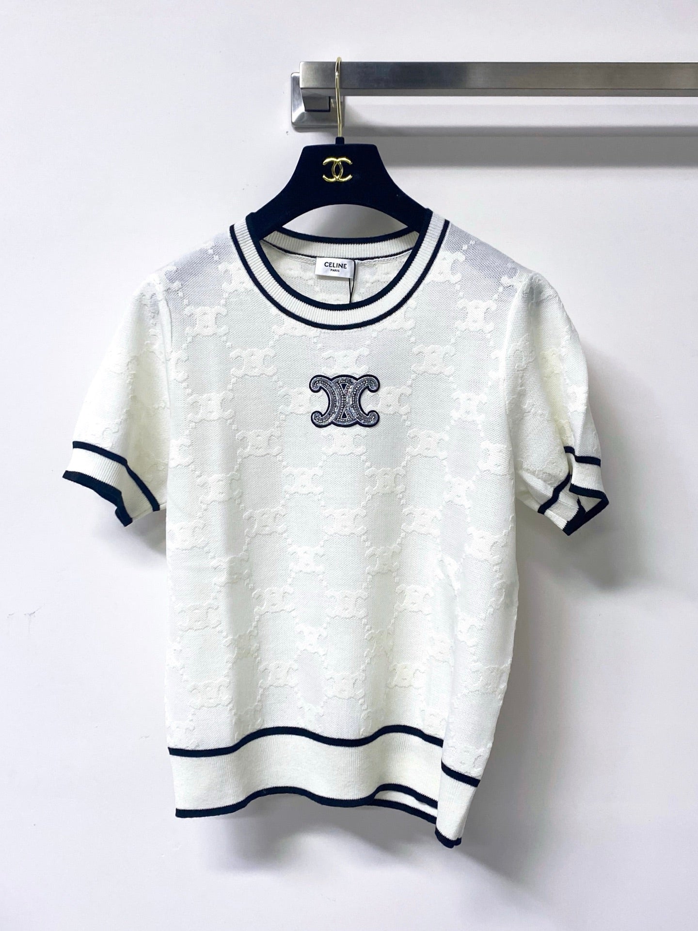 CELINE 26S SHORT-SLEEVE KNIT TOP 476