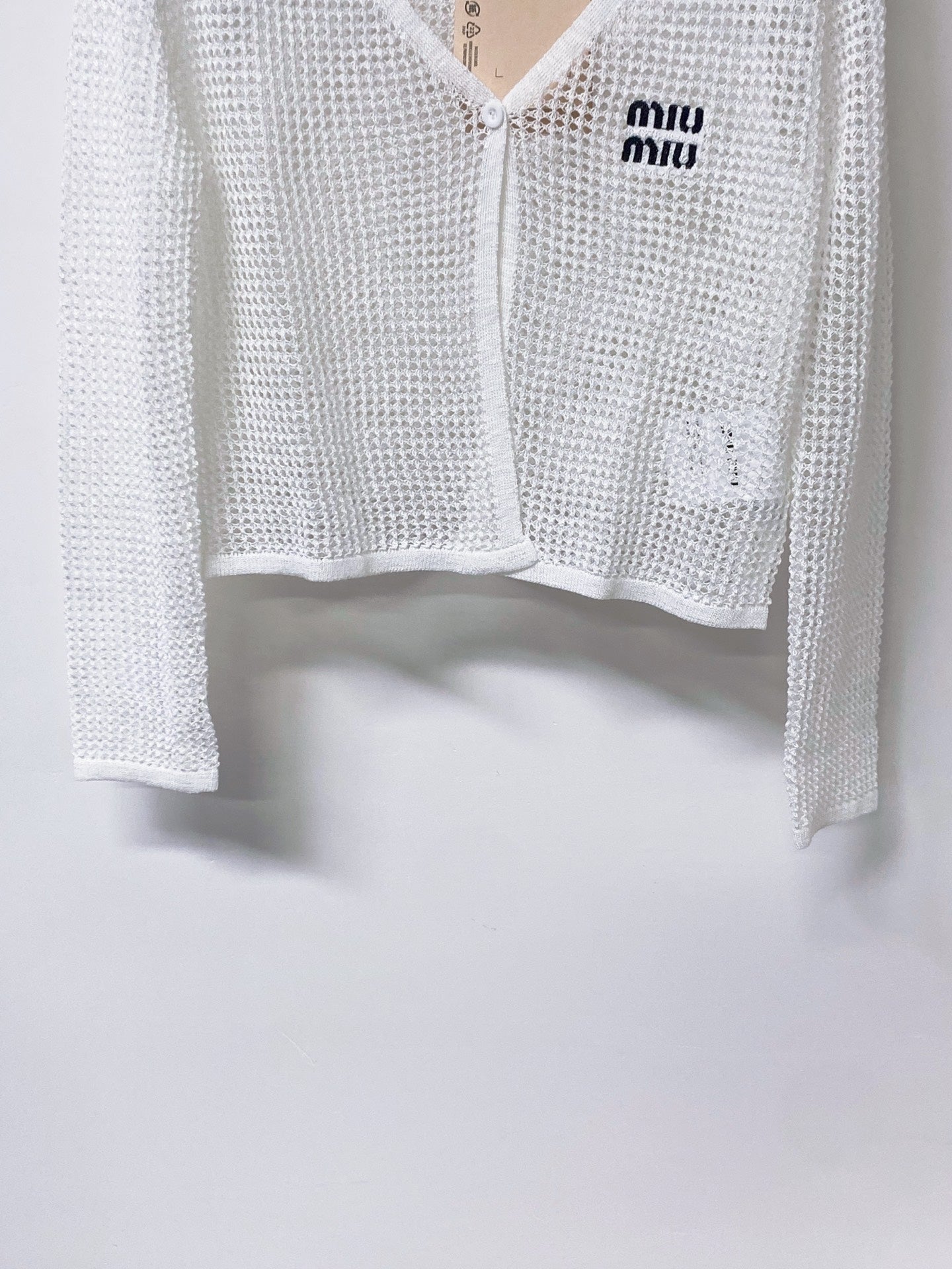 MIUMIU 26S CAMI TOP & OPEN KNIT CROPPED CARDIGAN SET 1172