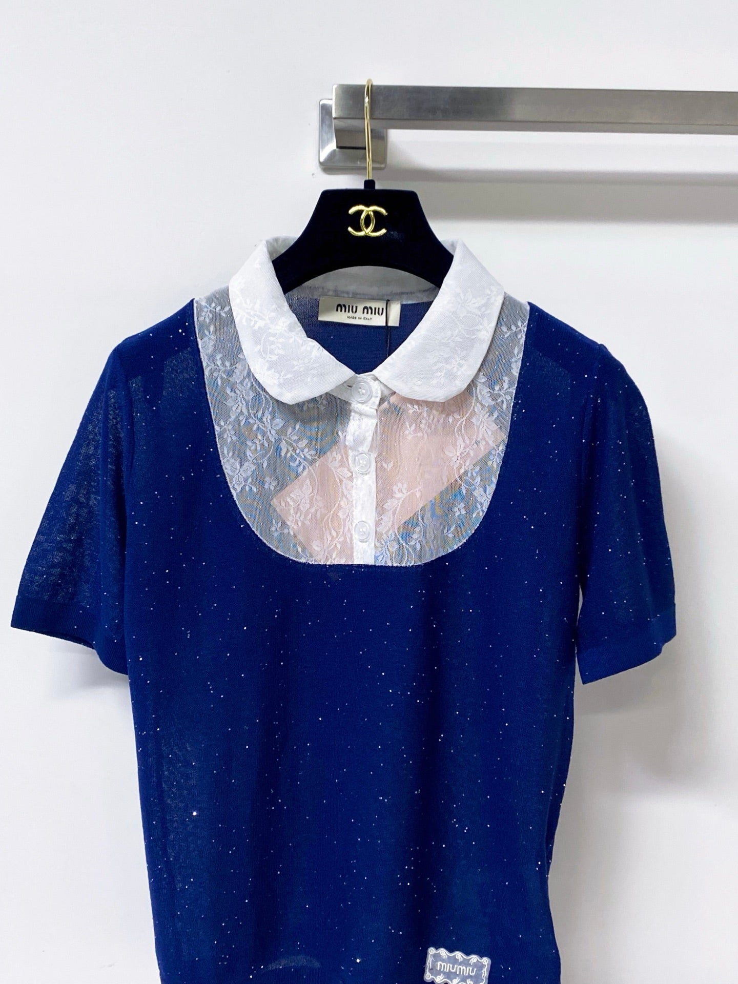 MIUMIU 26S RUFFLED COLLAR POLO SHIRT 1154