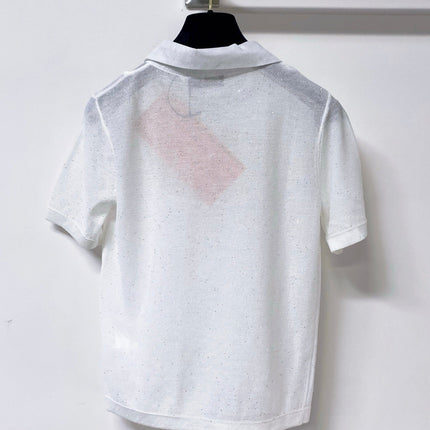 MIUMIU 26S RUFFLED COLLAR POLO SHIRT 1153
