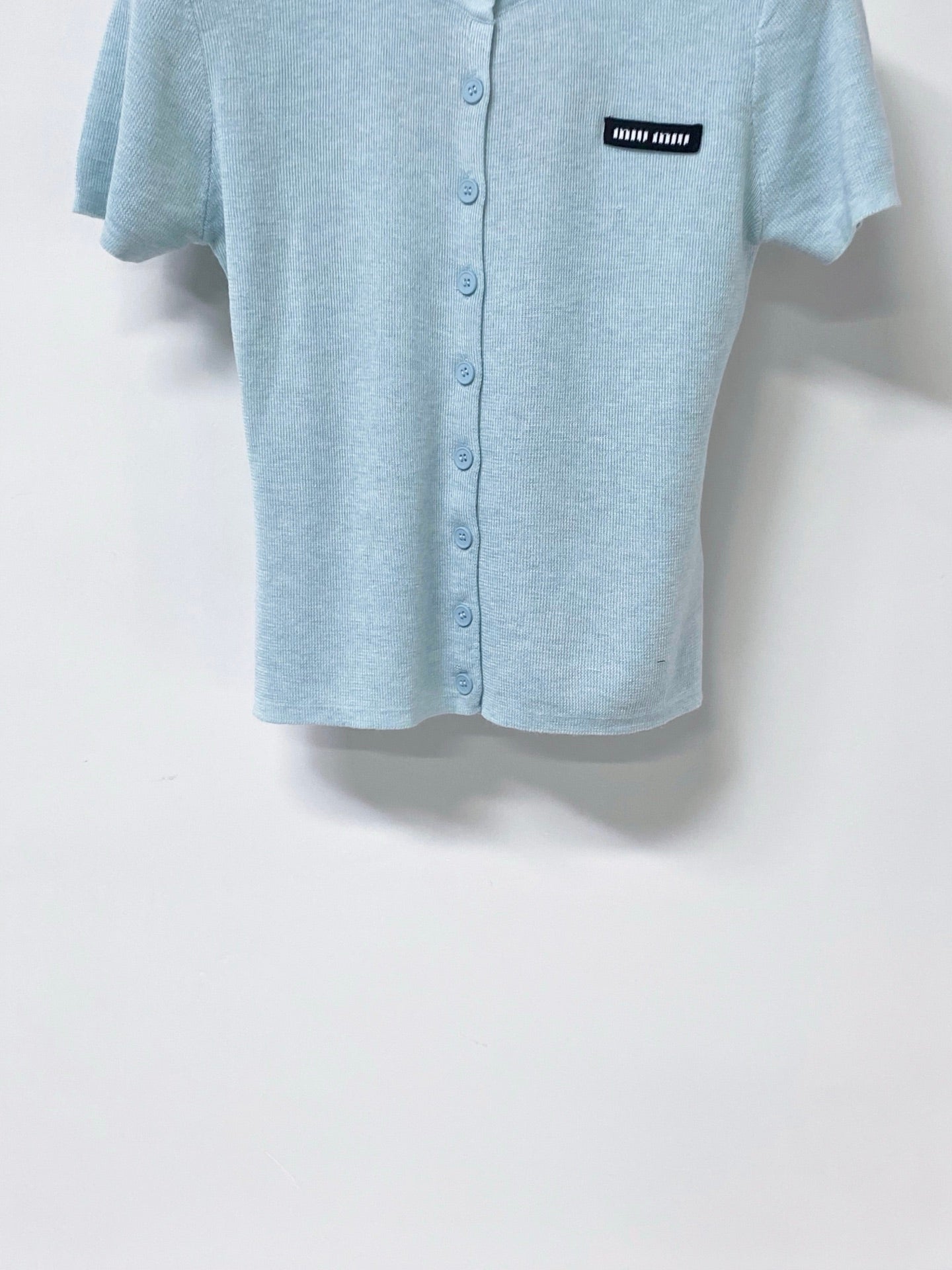 MIUMIU 26S SHORT SLEEVE KNIT CARDIGAN TOP 1239
