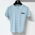 MIUMIU 26S SHORT SLEEVE KNIT CARDIGAN TOP 1239