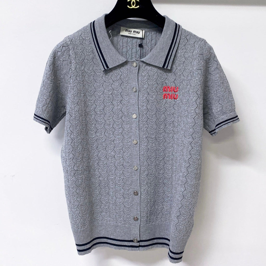 MIUMIU 26S KNIT POLO TOP 1248