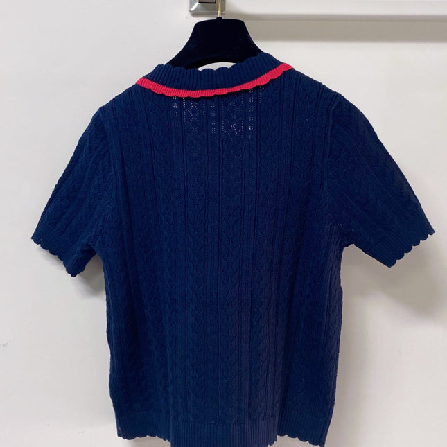 VALENTINO 26S SHORT-SLEEVE KNIT CARDIGAN 471