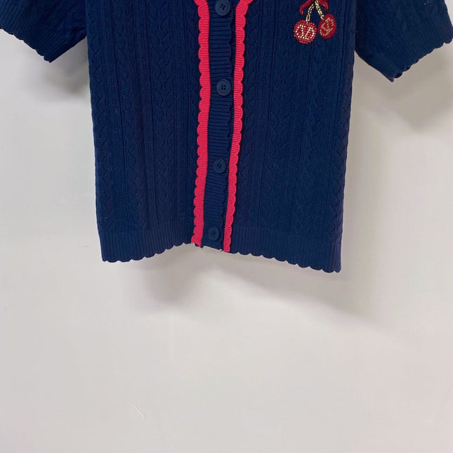 VALENTINO 26S SHORT-SLEEVE KNIT CARDIGAN 471