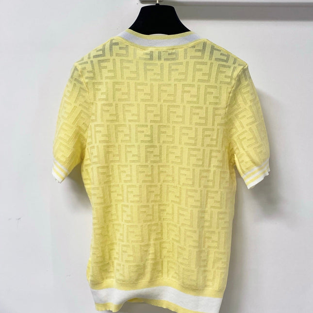 FENDI 26S SHORT-SLEEVE KNIT TOP 228