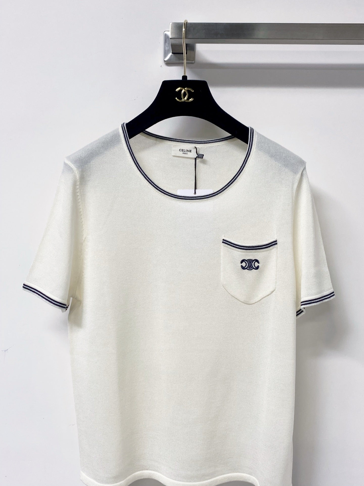 CELINE 26S SHORT-SLEEVE KNIT T-SHIRT 460